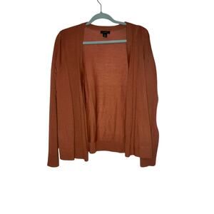 Halogen orange cardigan Merino wool blend size medium